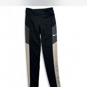 Nike Kids Black and Gray Colorblock Leggings